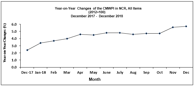 Year-on-Year Changes of CMWPI in NCR