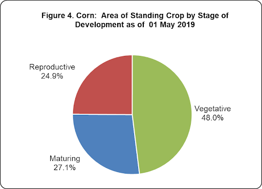 Figure 2 Corn ARea STanding Crop Development 01 May 2019