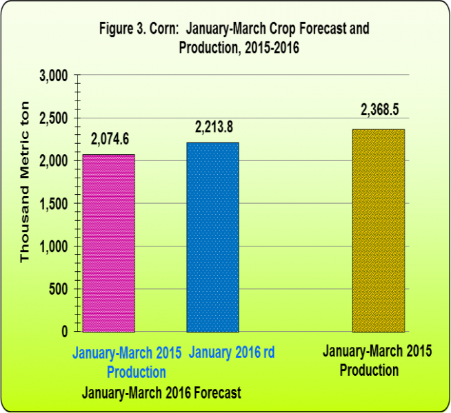 Figure 3 Corn January-March Crop Forecast and PRoduction