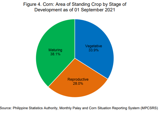 Figure 4. Corn: Area of Standing Crop by Stage of Development as of 01 September 2021