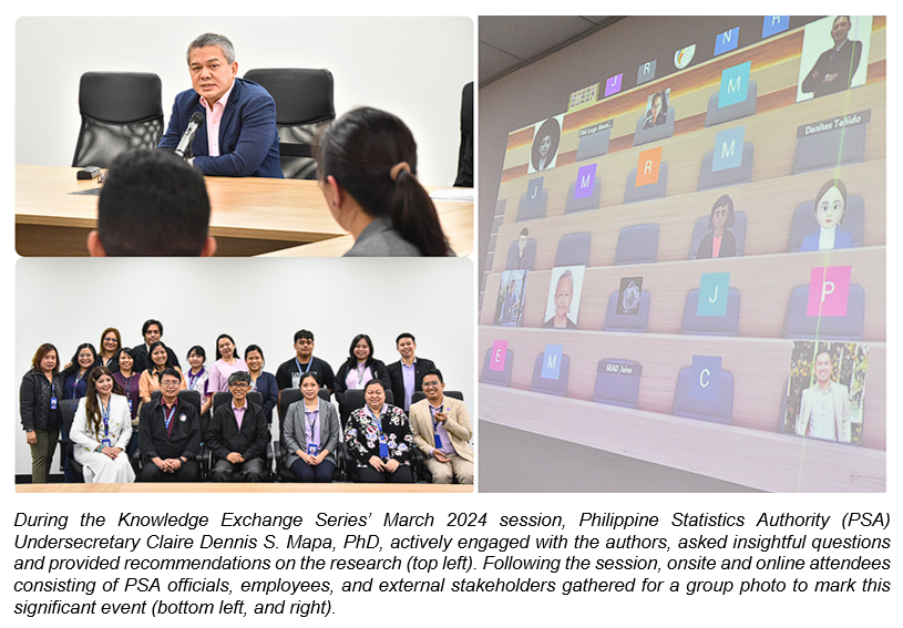 During the Knowledge Exchange Series’ March 2024 session, Philippine Statistics Authority (PSA) 