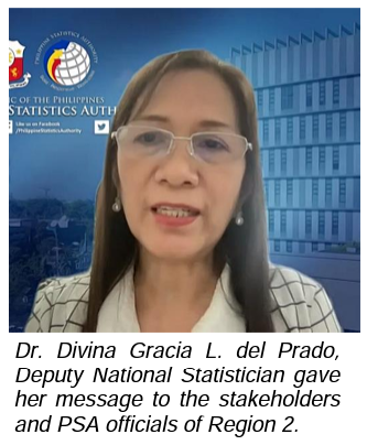 Dr. Divina Gracia L. del Prado gave her message to the stakeholders and PSA officials of Region 2.