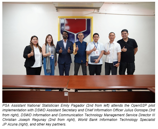 PSA Assistant National Statistician Emily Pagador attends the OpenG2P pilot implementation with DSWD Assistant Secretary and Chief Information Officer Julius Gorospe