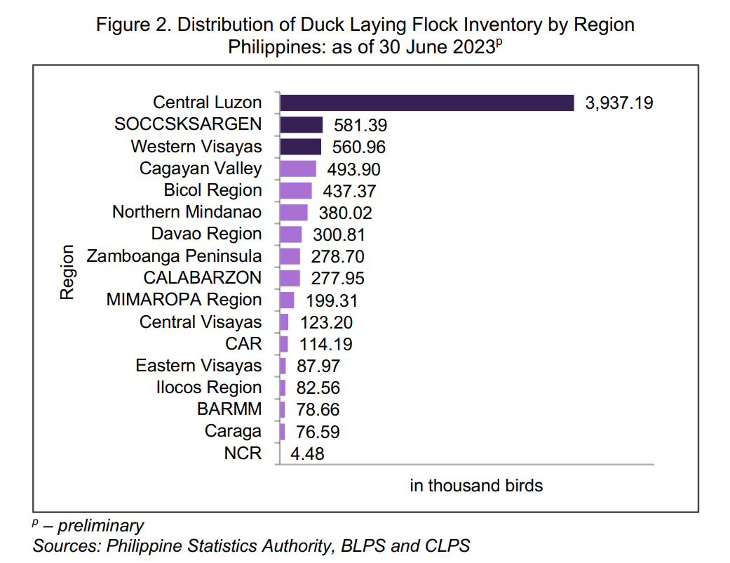 Figure 2. Distribution of Duck Laying Flock Inventory by Region