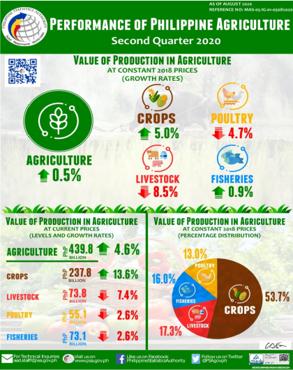 Performance of Philippine Agriculture, Second Quarter 2020